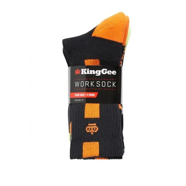 15 X Kinggee Work Socks Multi-Colour Crew