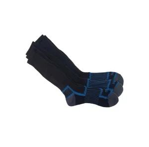 15 X Rio No Hole Reinforced Socks Black/ Grey/ Blue Comfortable Crew