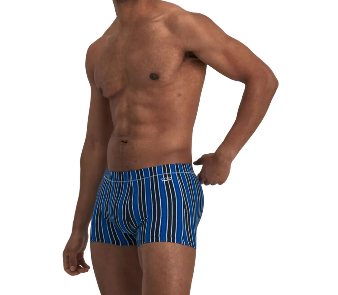 2 x Jockey Mens Skants Trunks Underwear Undies Striped Black And Blue