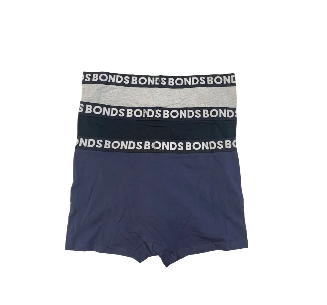 9 x Bonds Mens Everyday Trunks Underwear Grey / Black / Blue Undies