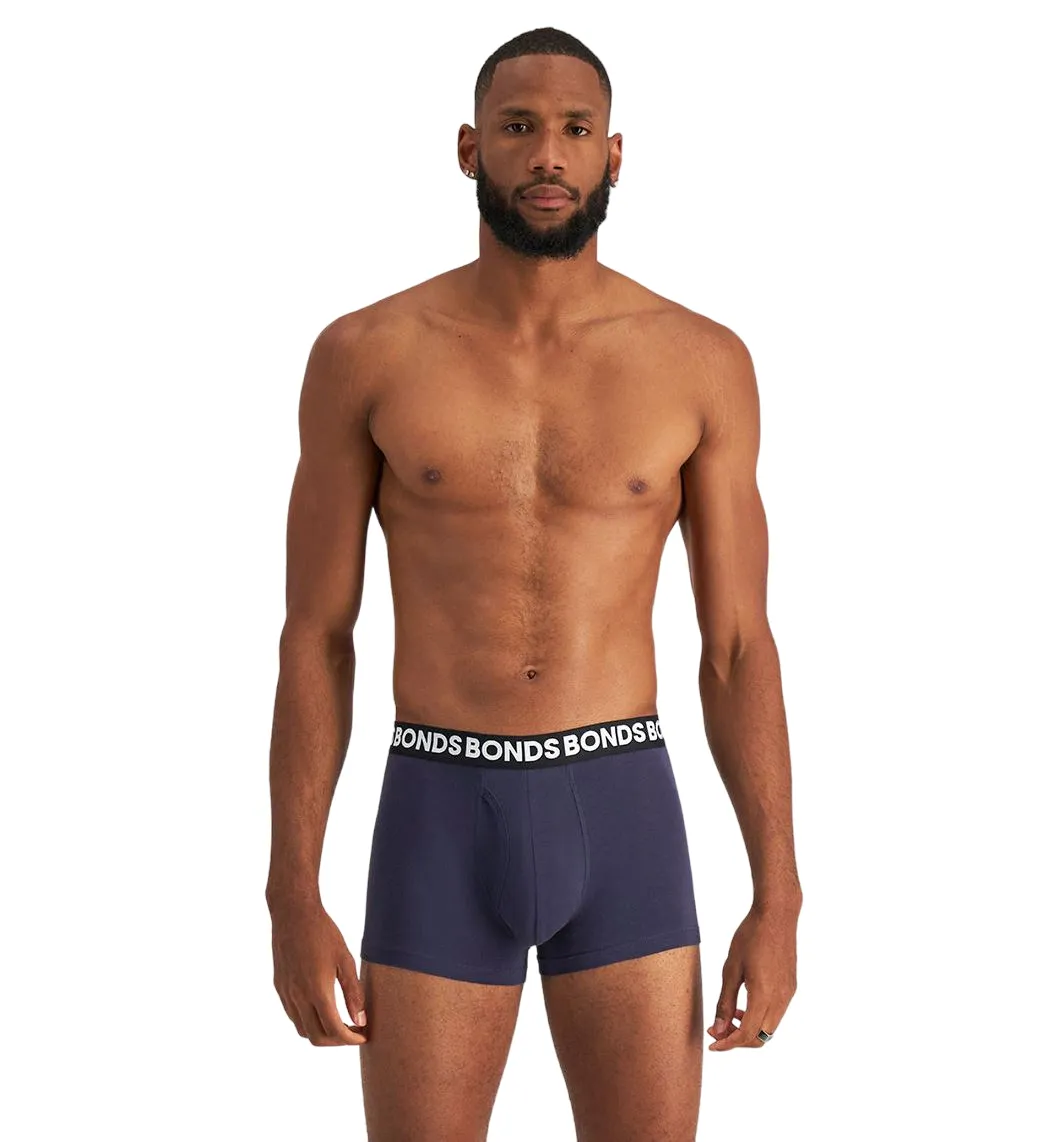 9 x Bonds Mens Everyday Trunks Underwear Grey / Black / Blue Undies