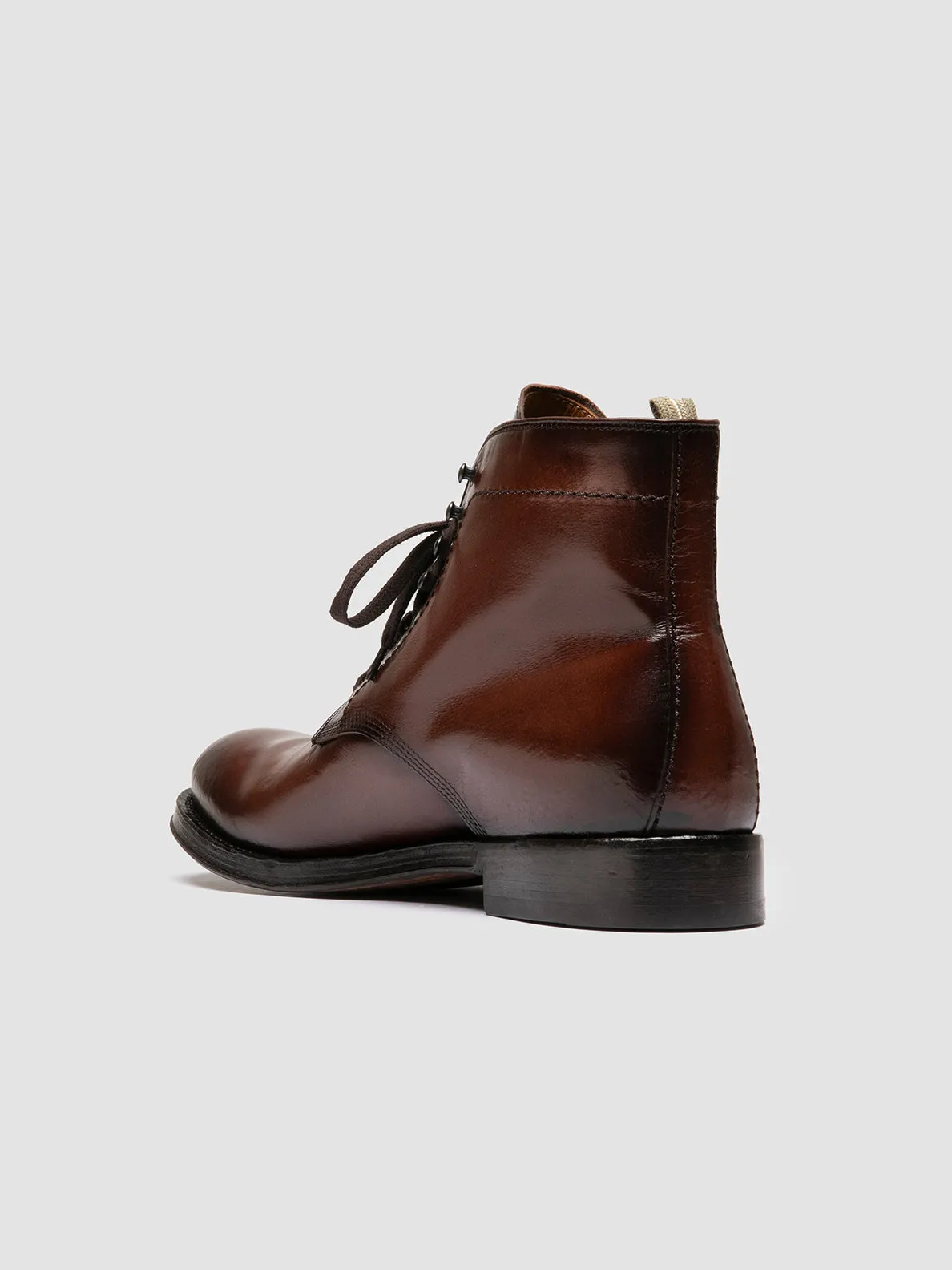 ADMIRAL 004 - Brown Leather Lace-up Boots