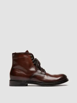 ADMIRAL 004 - Brown Leather Lace-up Boots