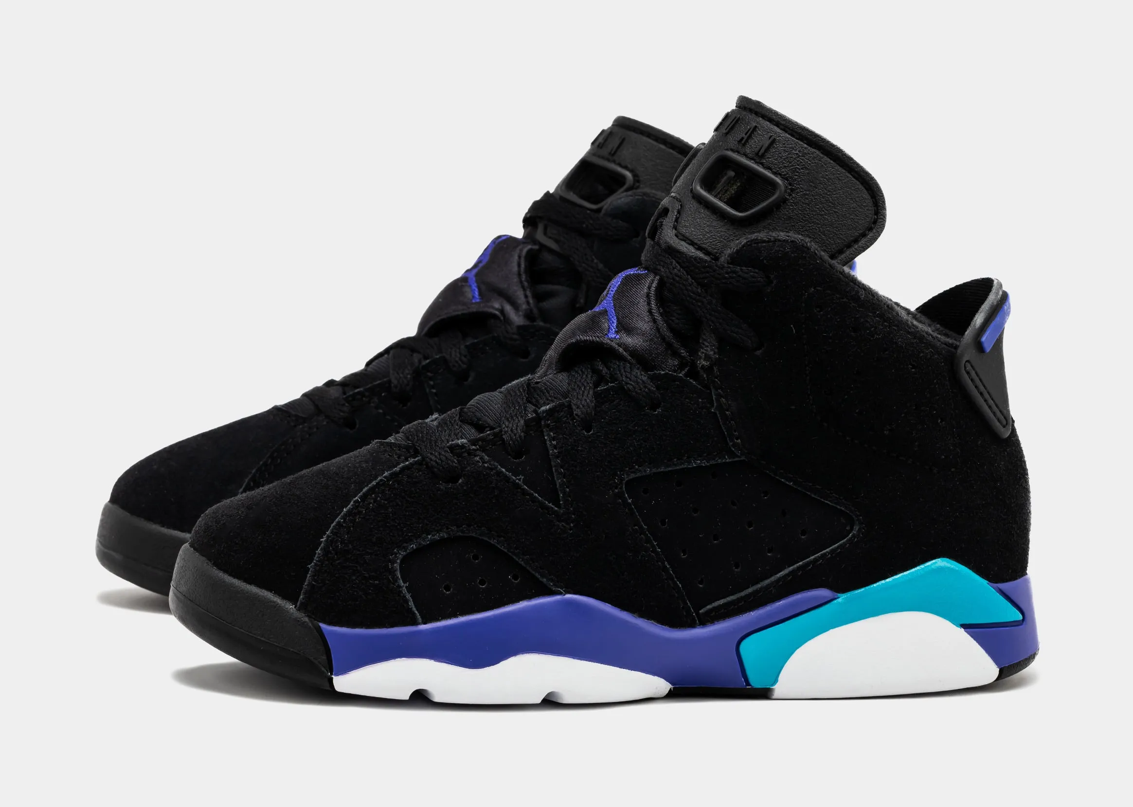 Air Jordan 6 Retro Aqua Prechool Lifestyle Shoes (Black/Aquatone/Bright Concord)