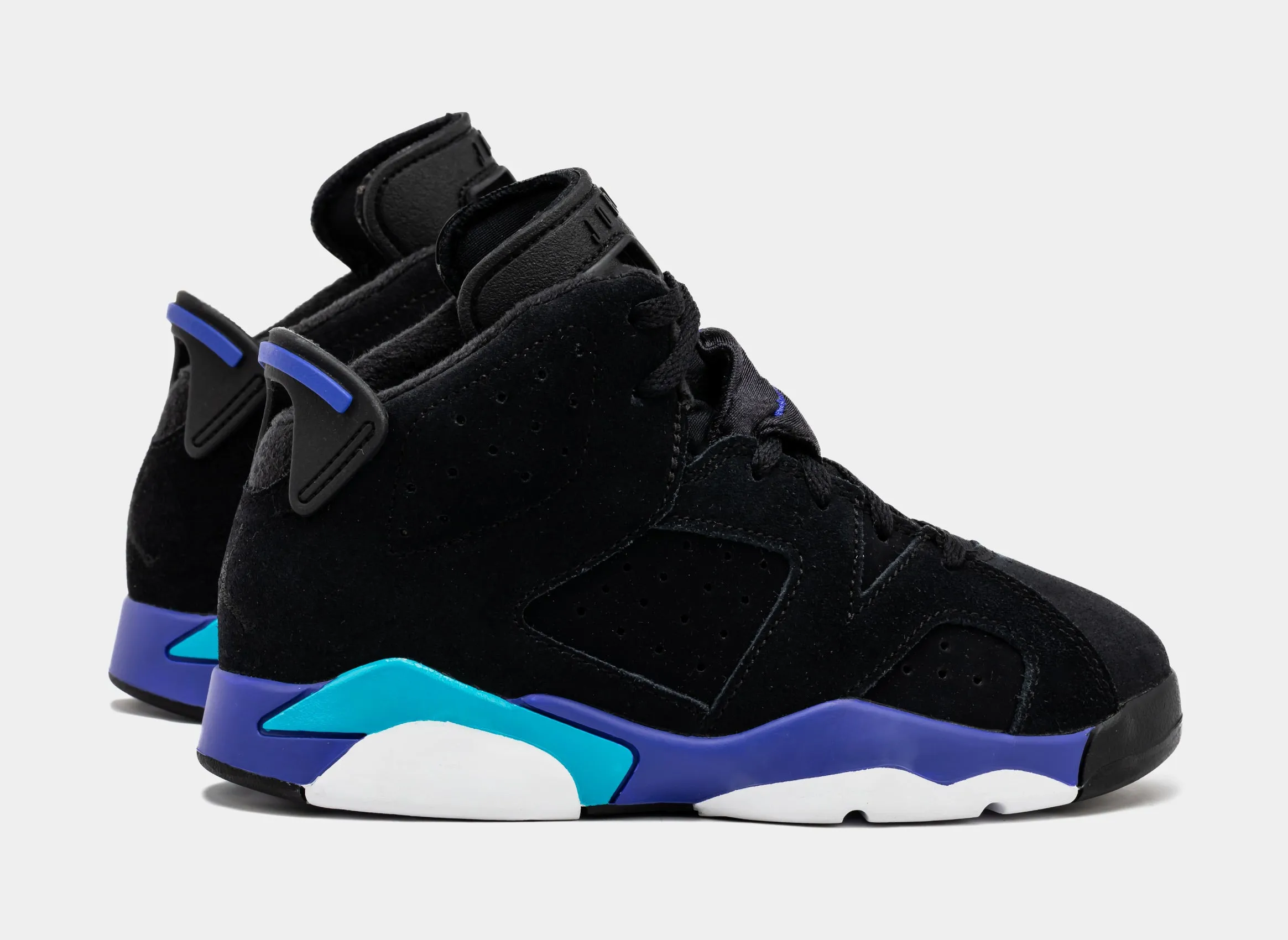 Air Jordan 6 Retro Aqua Prechool Lifestyle Shoes (Black/Aquatone/Bright Concord)