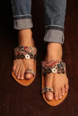 Anaya Kalamkari Print Kolhapuri Inspired Chappal