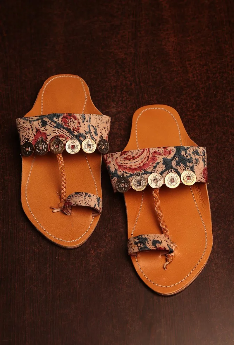 Anaya Kalamkari Print Kolhapuri Inspired Chappal