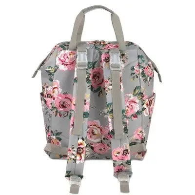 Baby Essentials Floral Frame Backpack - Gray