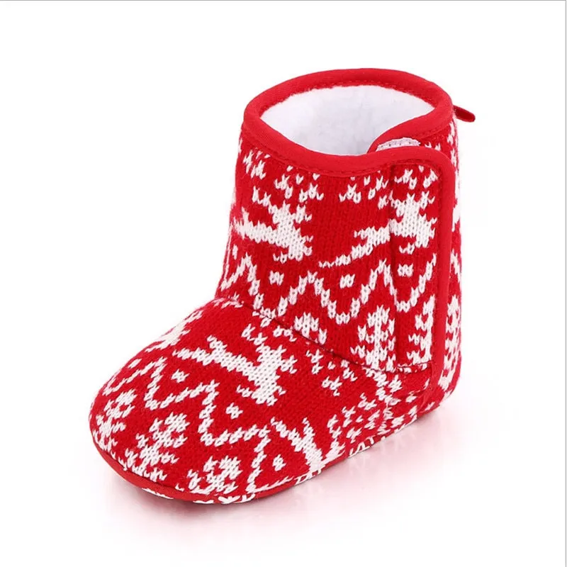 Baby  Lovely Christmas Boots Winter Warm Slippers Anti-Slip Infant