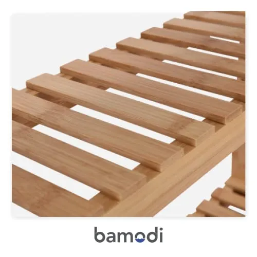 Bamodi Bamboo Bathroom 3 Tier Shelf Standing Storage Shelf for Towel Book Decor