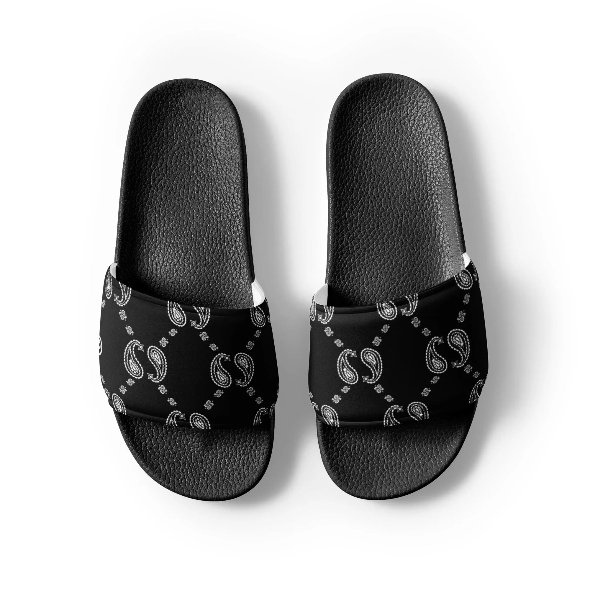 BEST BUCCI BLACK & WHITE PAISLEY PLAID Men’s slides