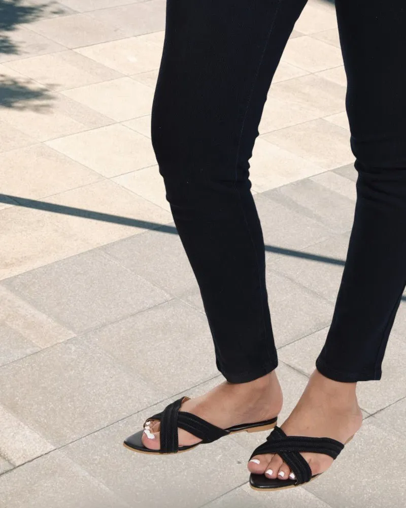 Black Criss Cross Sandals