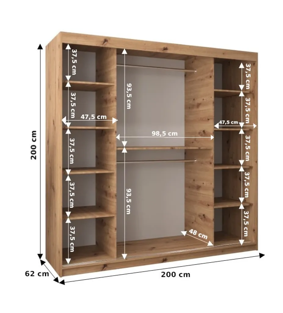 Boliwia Sliding Door Wardrobe 200cm