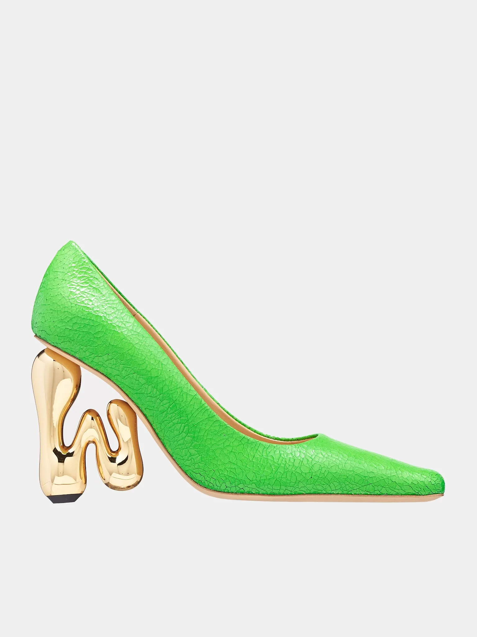 Bubble Heel Pumps (ANW41310B-18810-GREEN-GOLD)