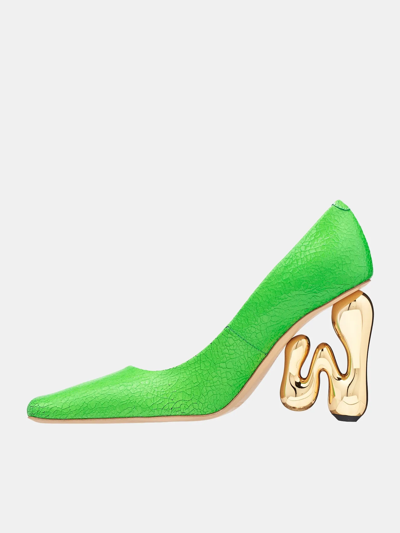 Bubble Heel Pumps (ANW41310B-18810-GREEN-GOLD)