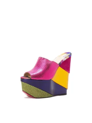 Carnababe 150 Glossy Wedge Sandals - Multi