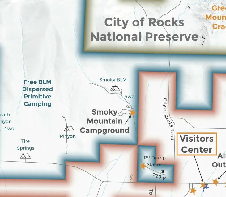 City of Rocks & Castle Rocks - A Climber's Map