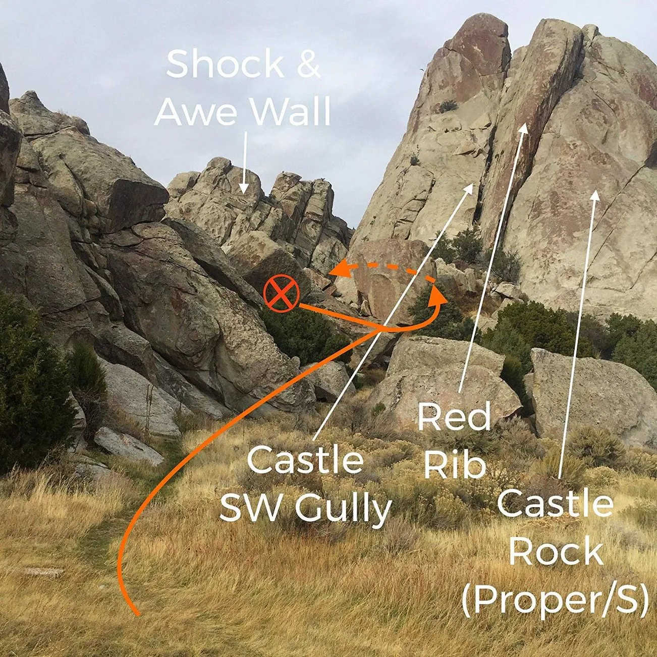 City of Rocks & Castle Rocks - A Climber's Map