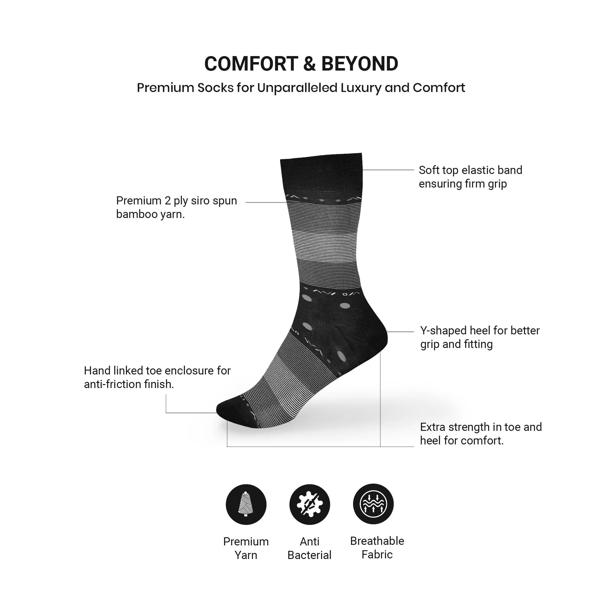 Classic Coastal-Crew Socks Bamboo Socks