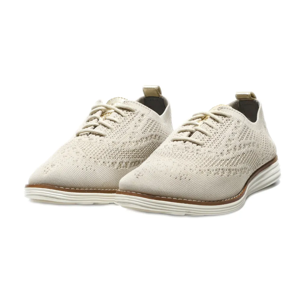 Cole Haan Lace Ups Fabric Beige Colour For Women