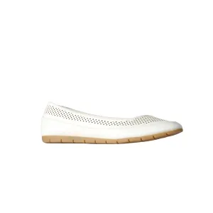 Comfy Perforated Ballerinas - White