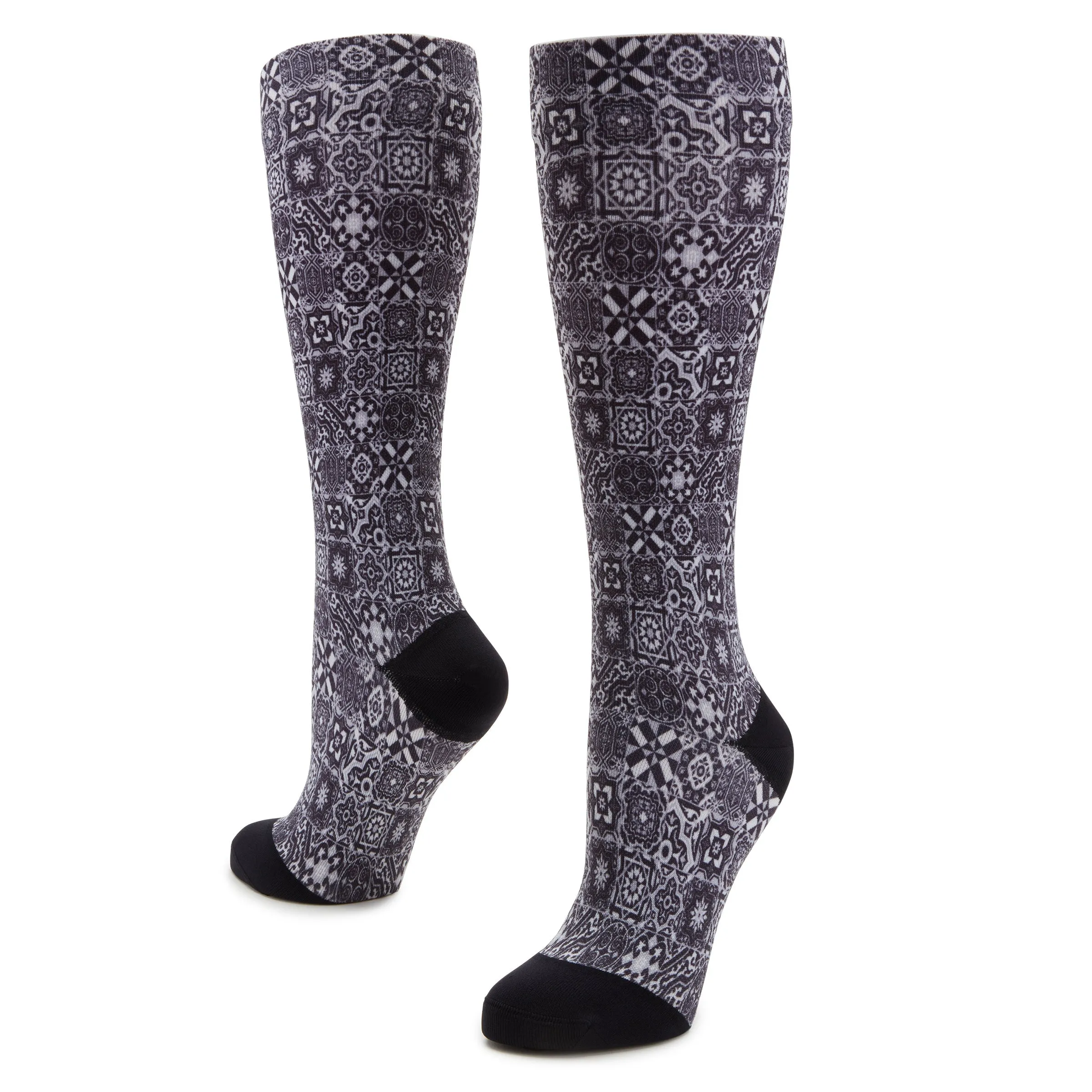 Compression Aztec Tile Black Socks