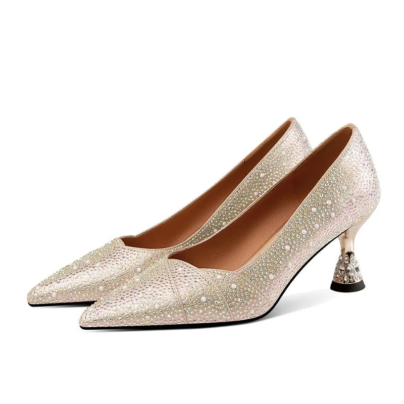 Cowhide Chic Exotic Pattern Pointed Toe Pumps