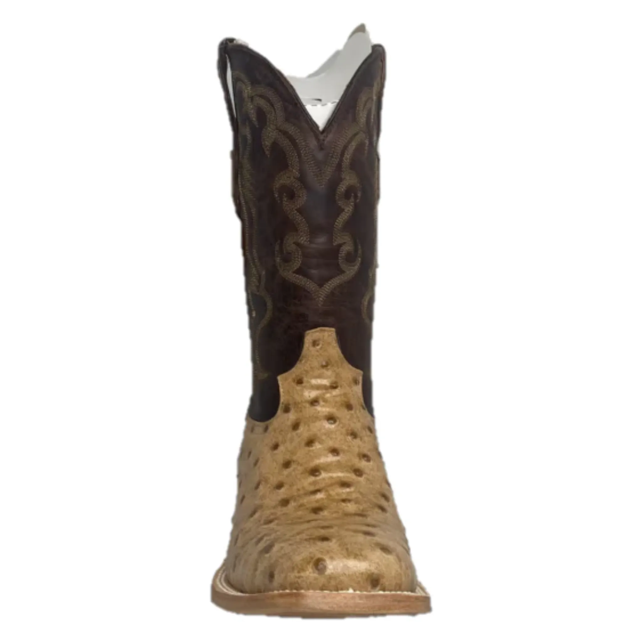 COWTOWN MEN'S CAMEL OSTRICH PRINT BOOTS - Q6077