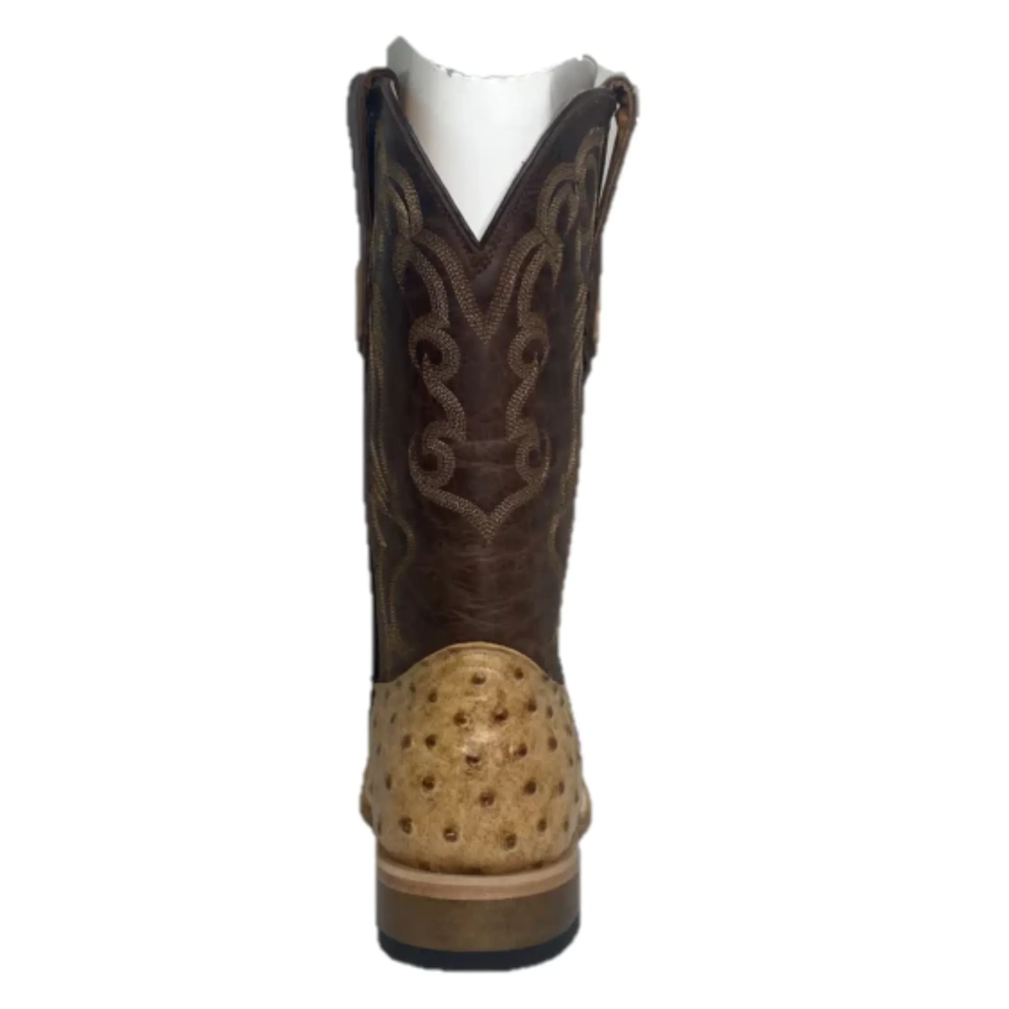 COWTOWN MEN'S CAMEL OSTRICH PRINT BOOTS - Q6077