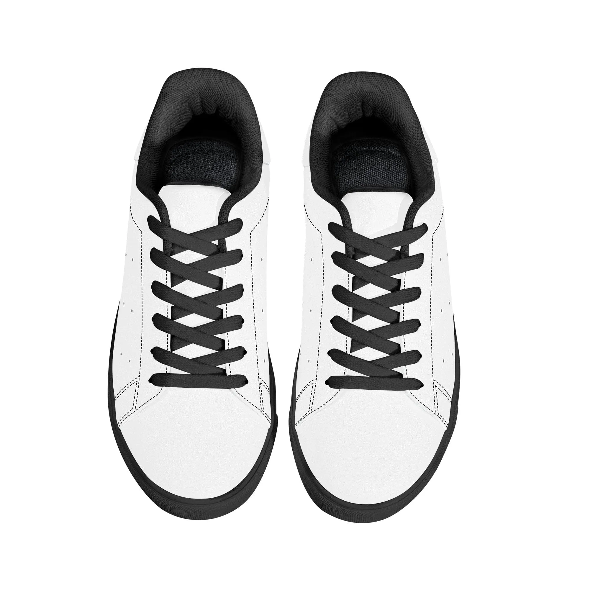 Custom Low Top Leather Sneakers -Black D27