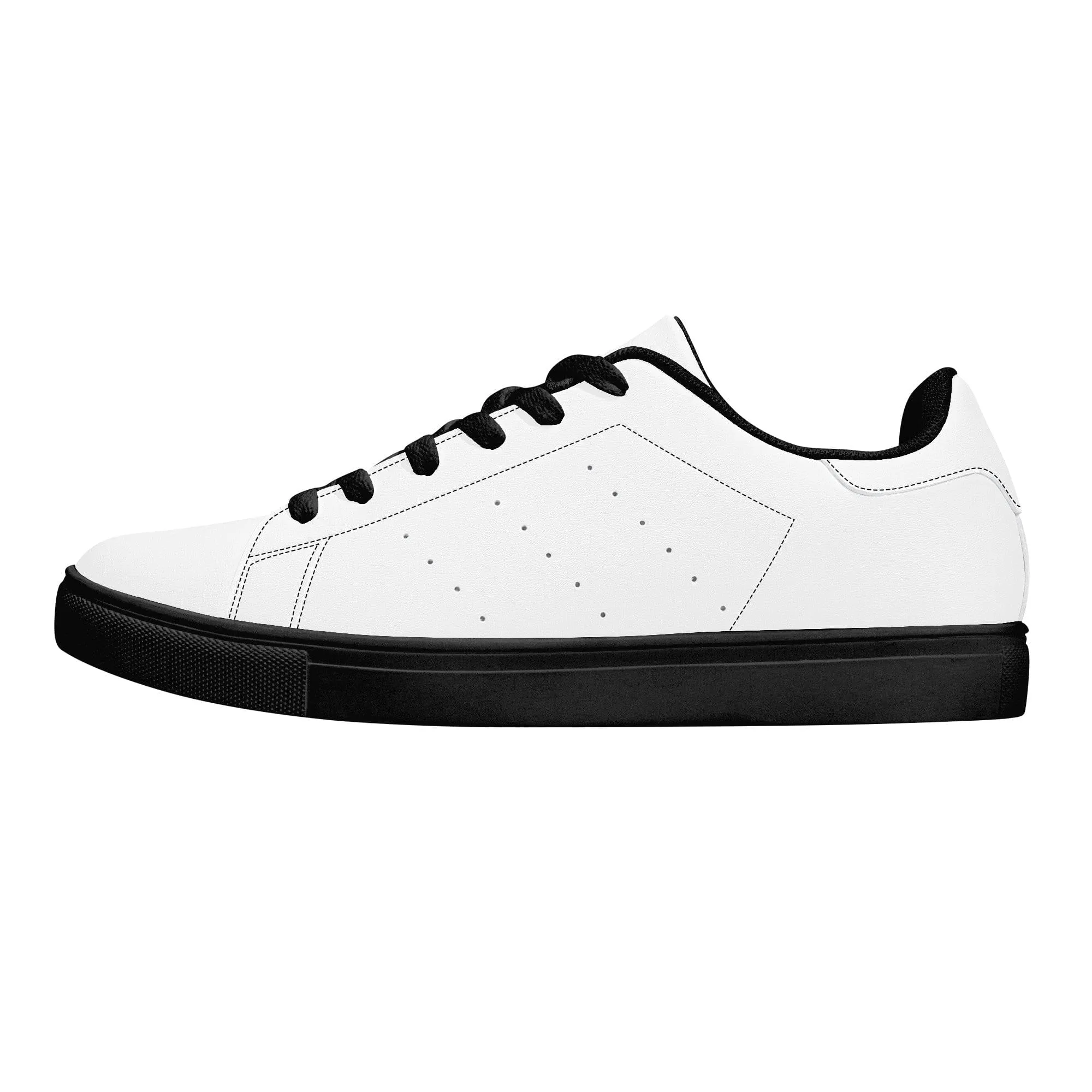 Custom Low Top Leather Sneakers -Black D27