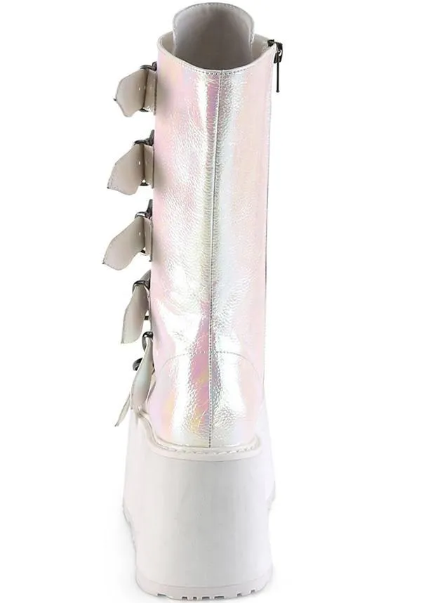 DAMNED-225 [Pearl Iridescent] | PLATFORM BOOTS [PREORDER]