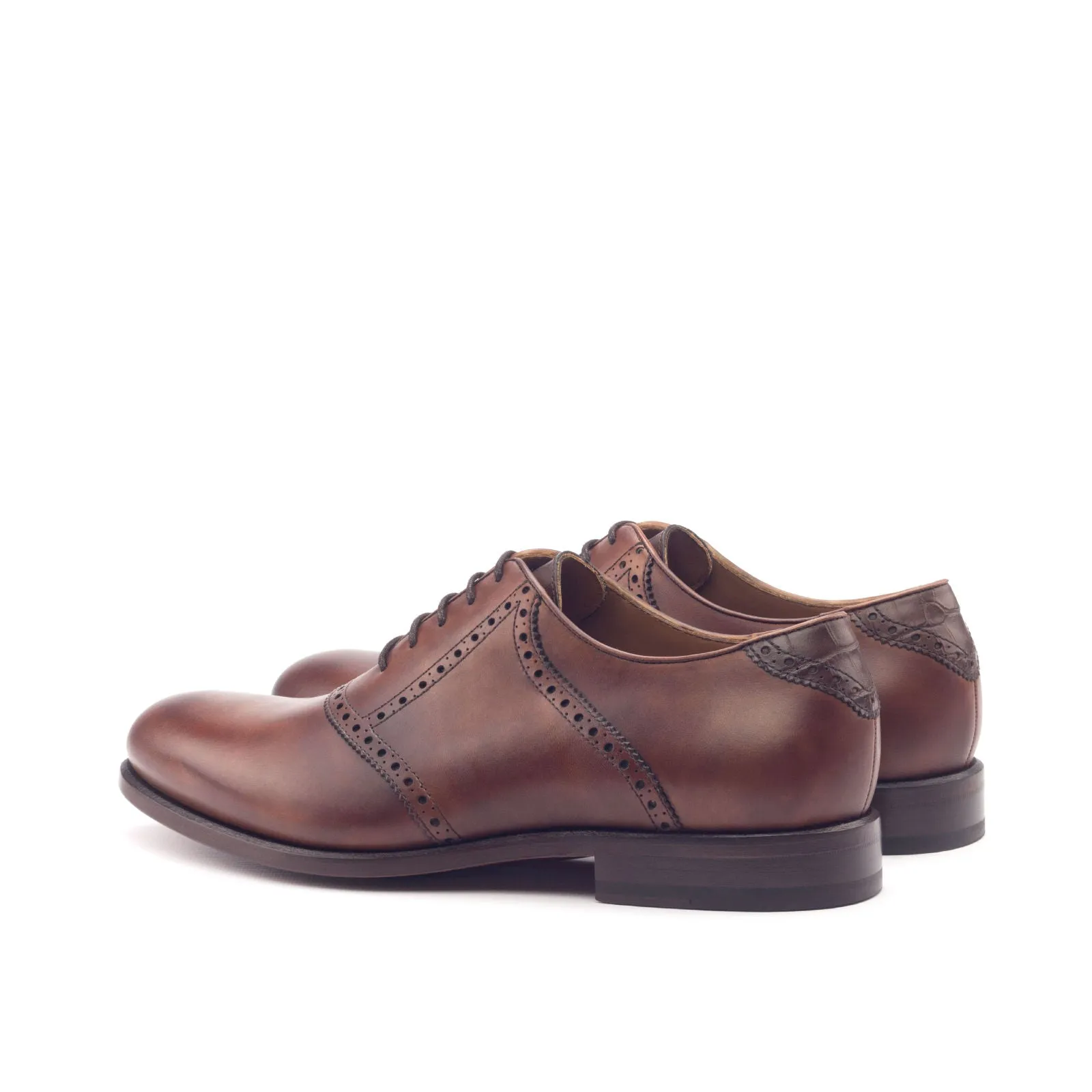 DapperFam Fabrizio in Dark Brown / Med Brown Men's Italian Leather Saddle