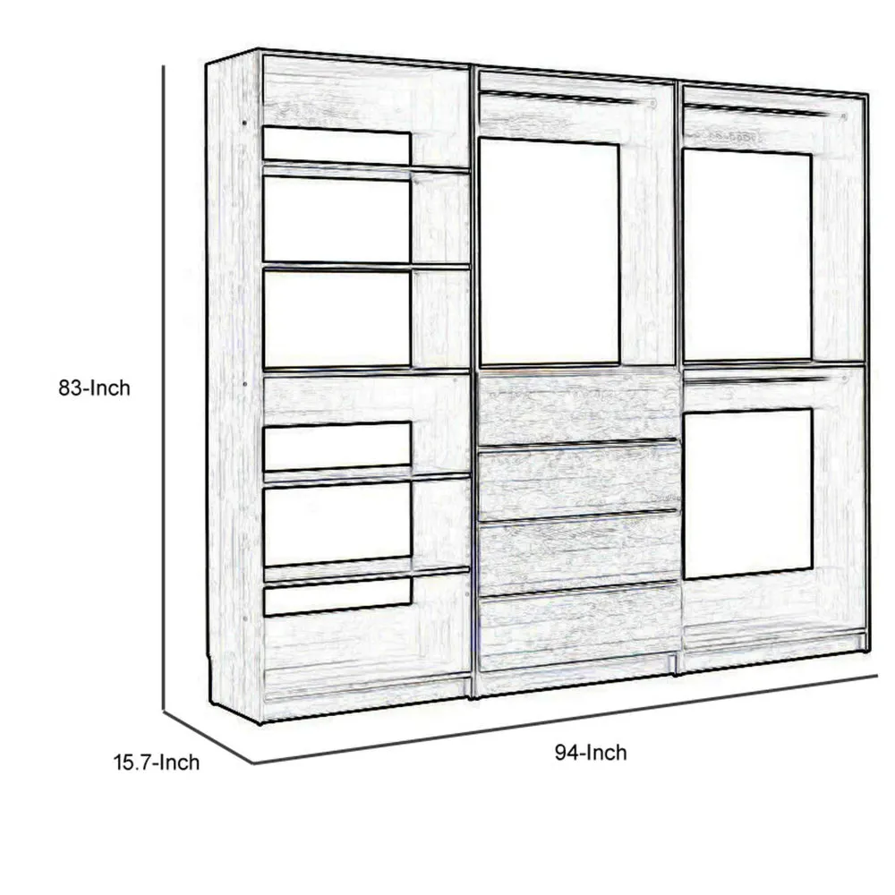 Dee Modular Freestanding Closet System, 4 Drawers, 5 Shelves, Dark Gray  By Casagear Home