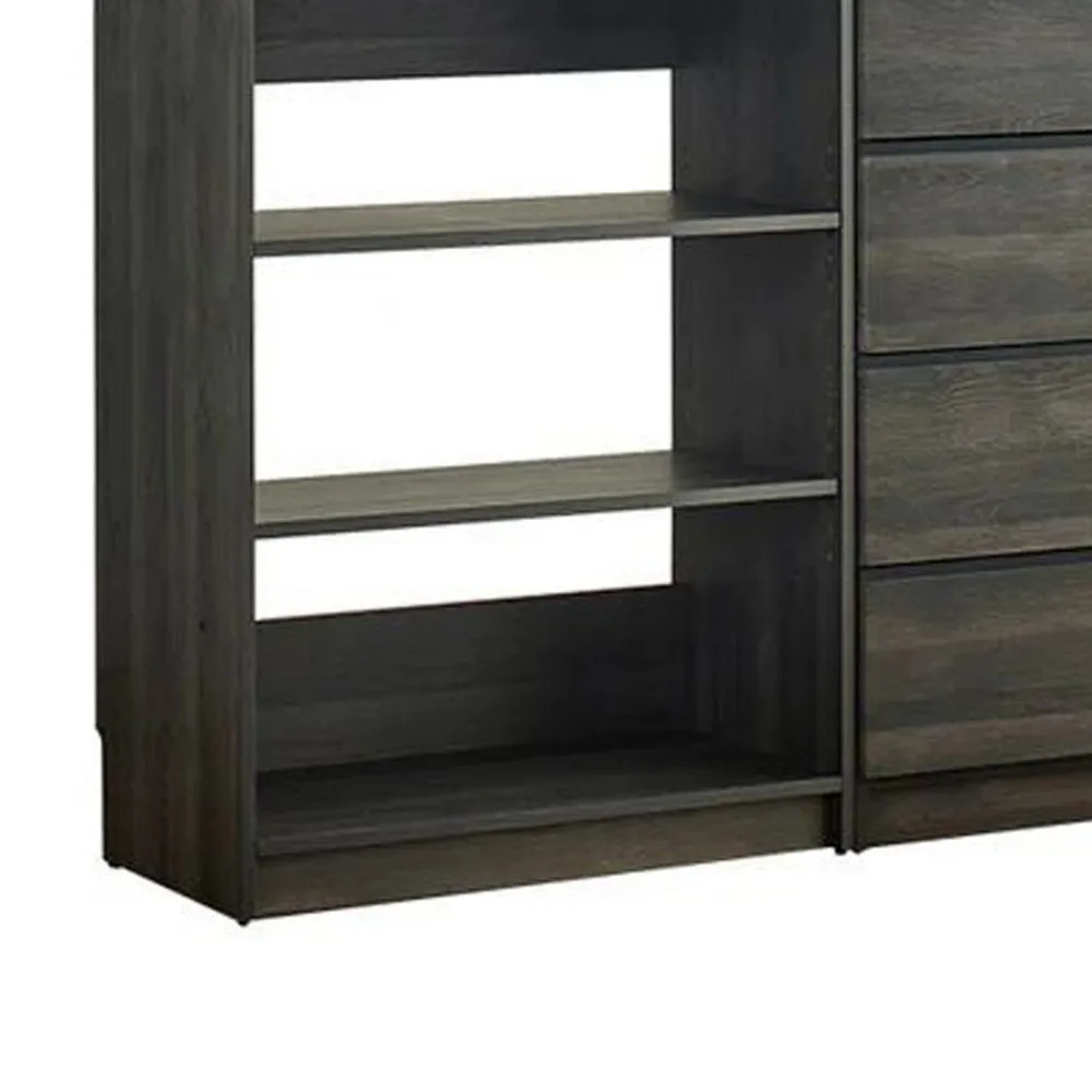 Dee Modular Freestanding Closet System, 4 Drawers, 5 Shelves, Dark Gray  By Casagear Home