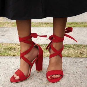 Elegant Cross Straps Opend Shoes