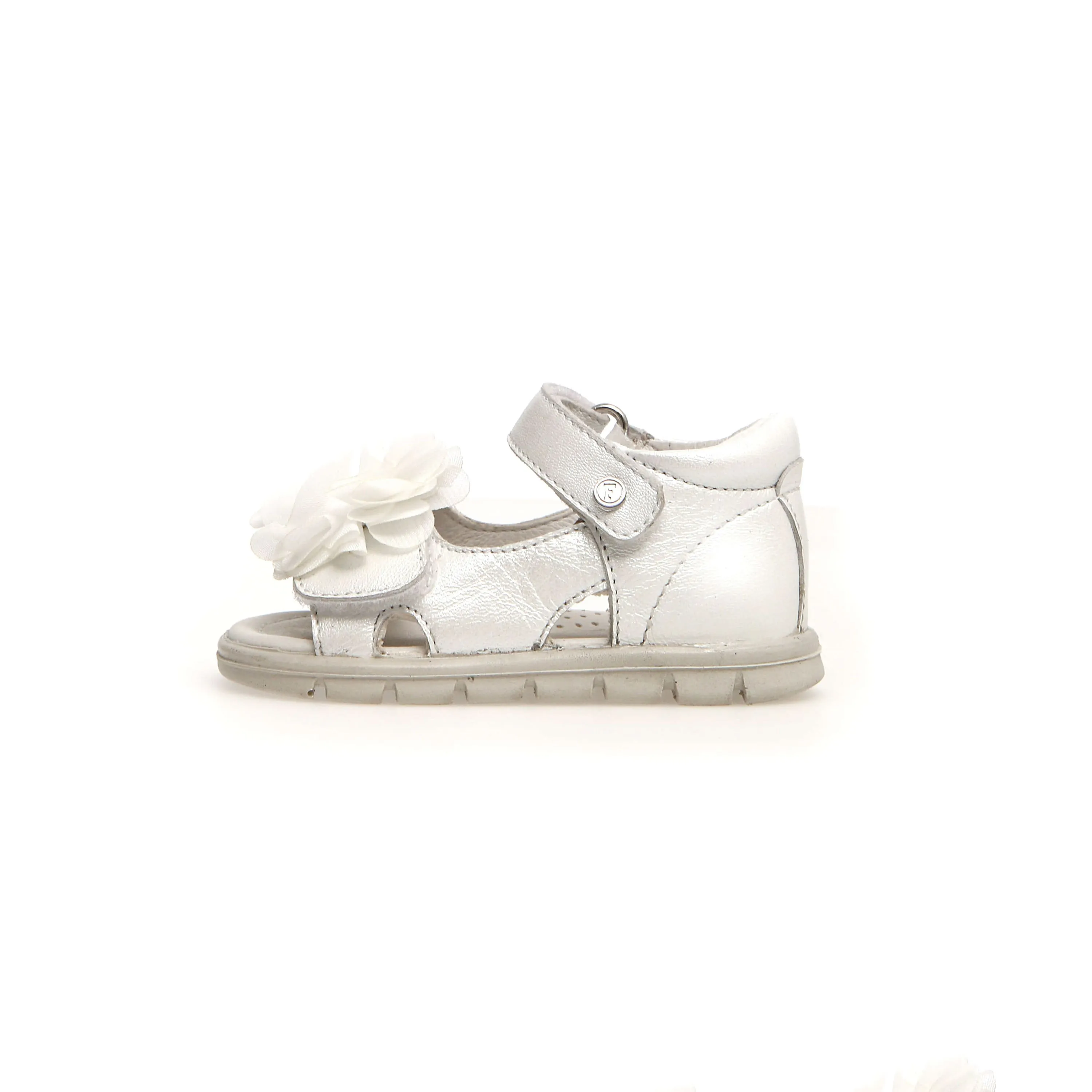 FALCOTTO - Popsun Girls Pearl White Leather Sandals