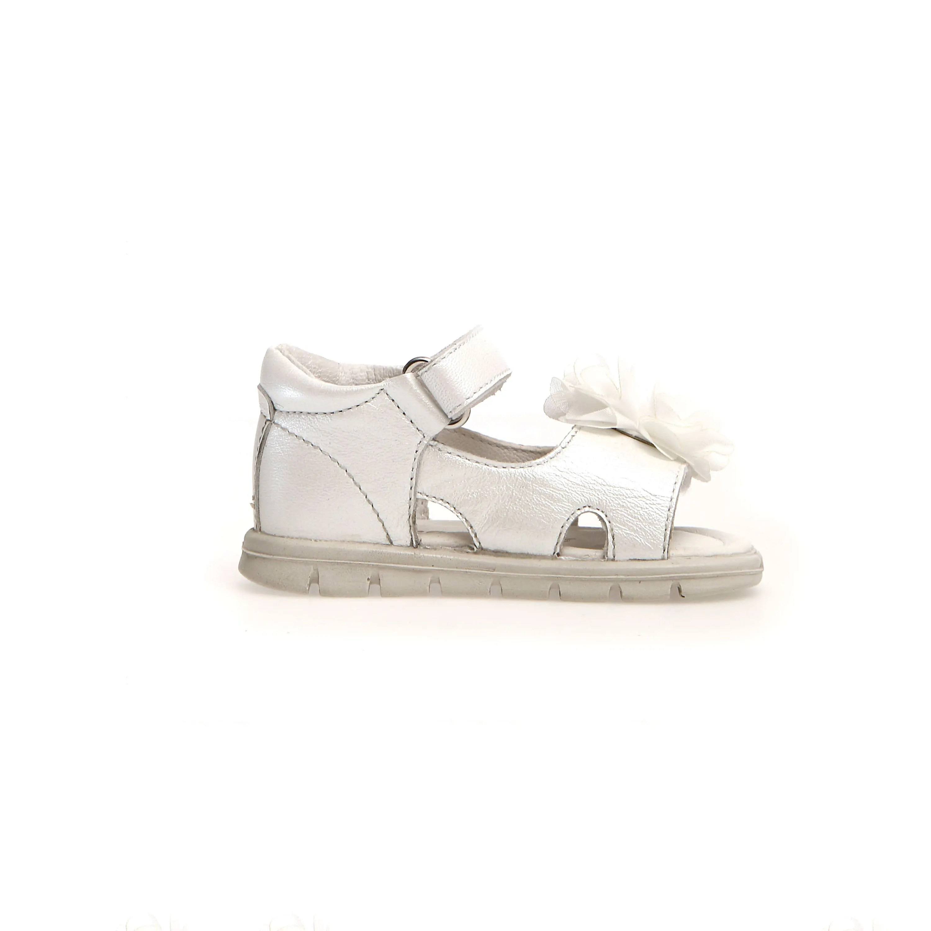 FALCOTTO - Popsun Girls Pearl White Leather Sandals