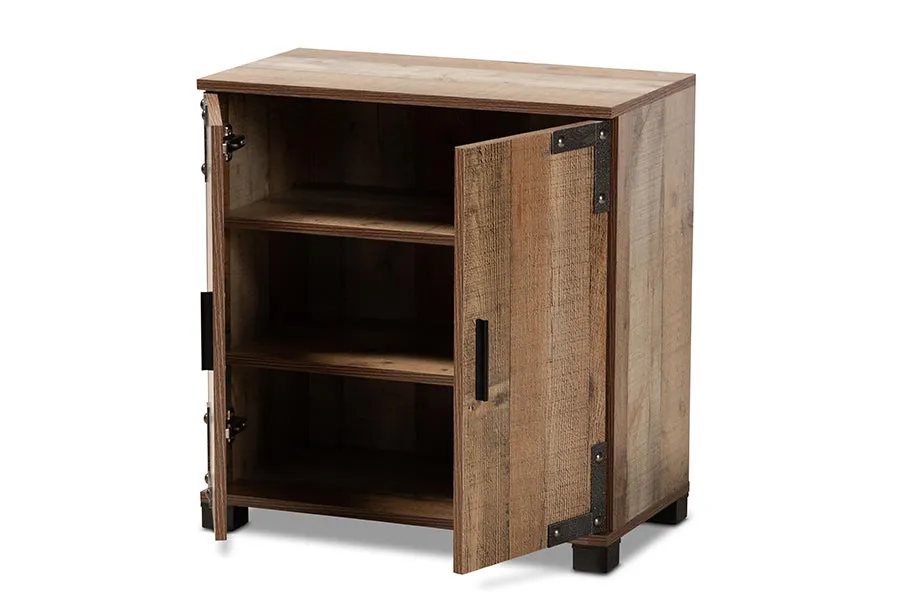 Fella Farmhouse Rustic Finished Wood 2-Door Shoe Cabinet