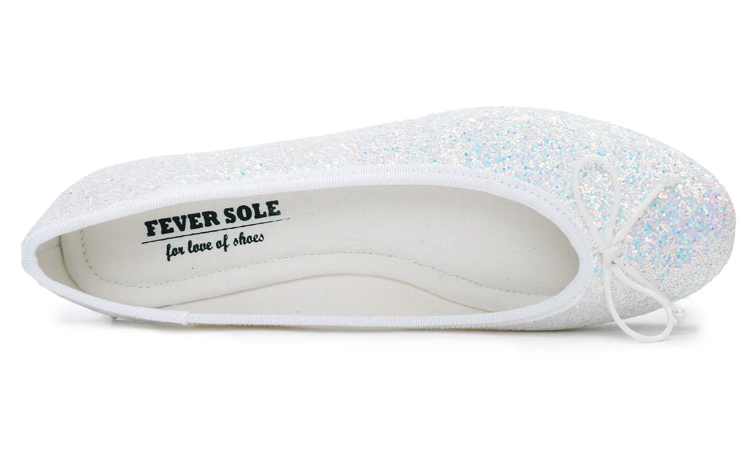 Feversole Women's Macaroon Glitter Multi White Memory Foam Cushion Insock Patent Ballet Flat