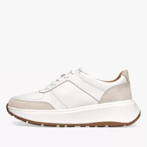 FitFlop Fmode Leather Chunky Trainers, Urban White