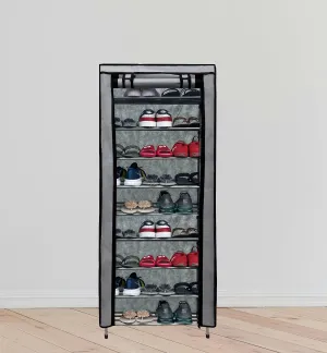 GlowSilk Multi-Purpose Shoe Rack - (9 Tier, Grey)(Metal)