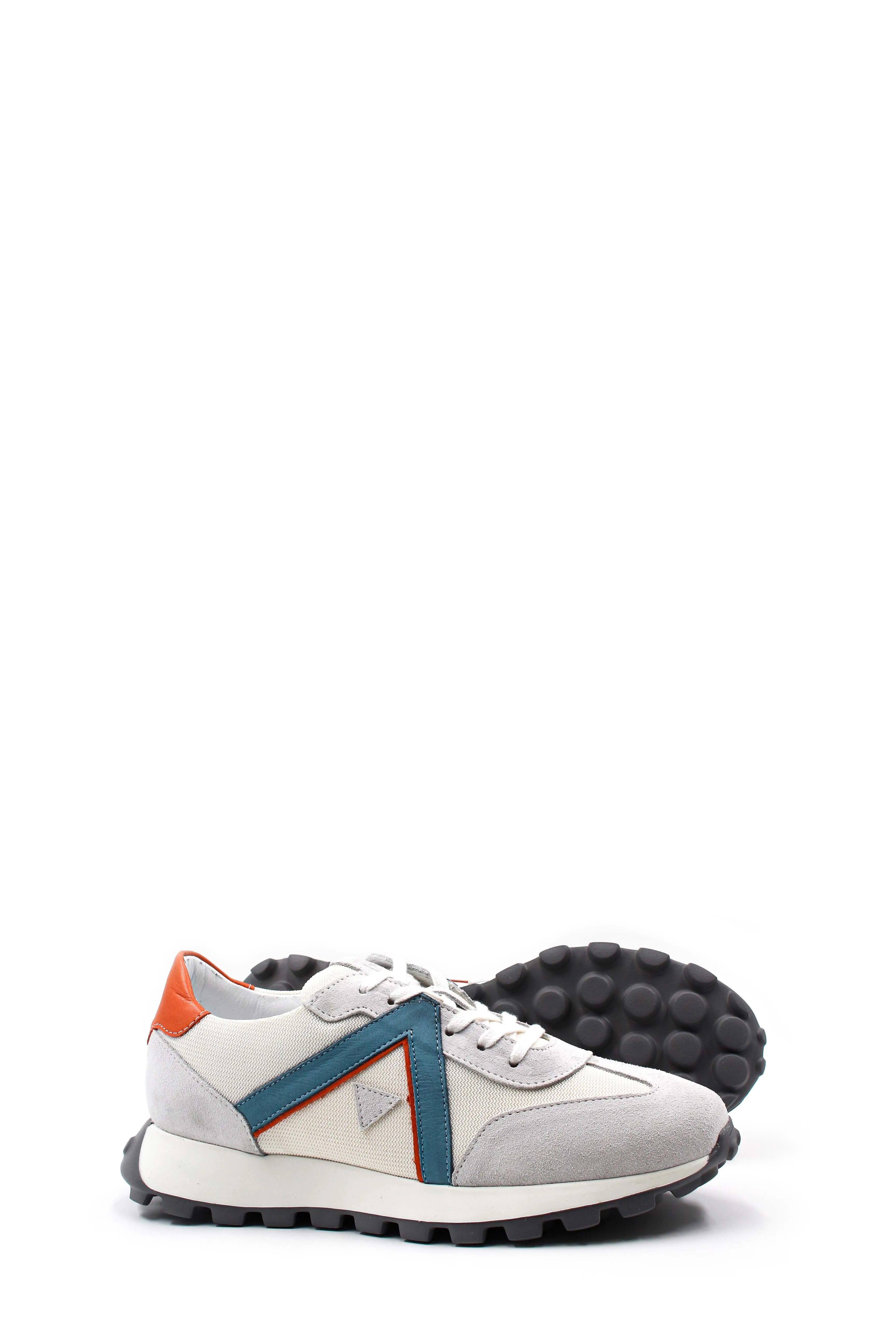 Gray Multi-Color Retro Sneakers-Wessi