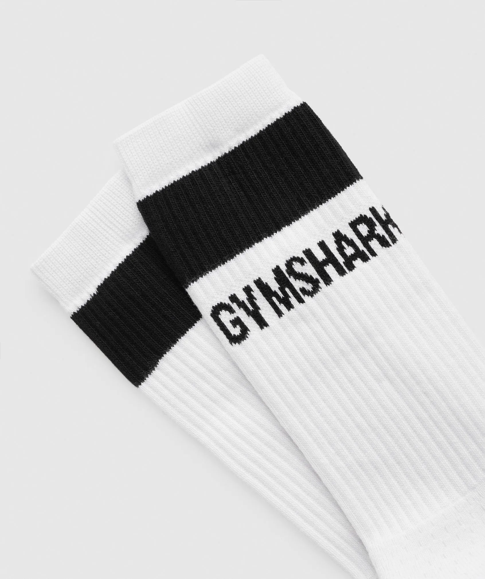 Gymshark Premium Logo Crew Socks - White