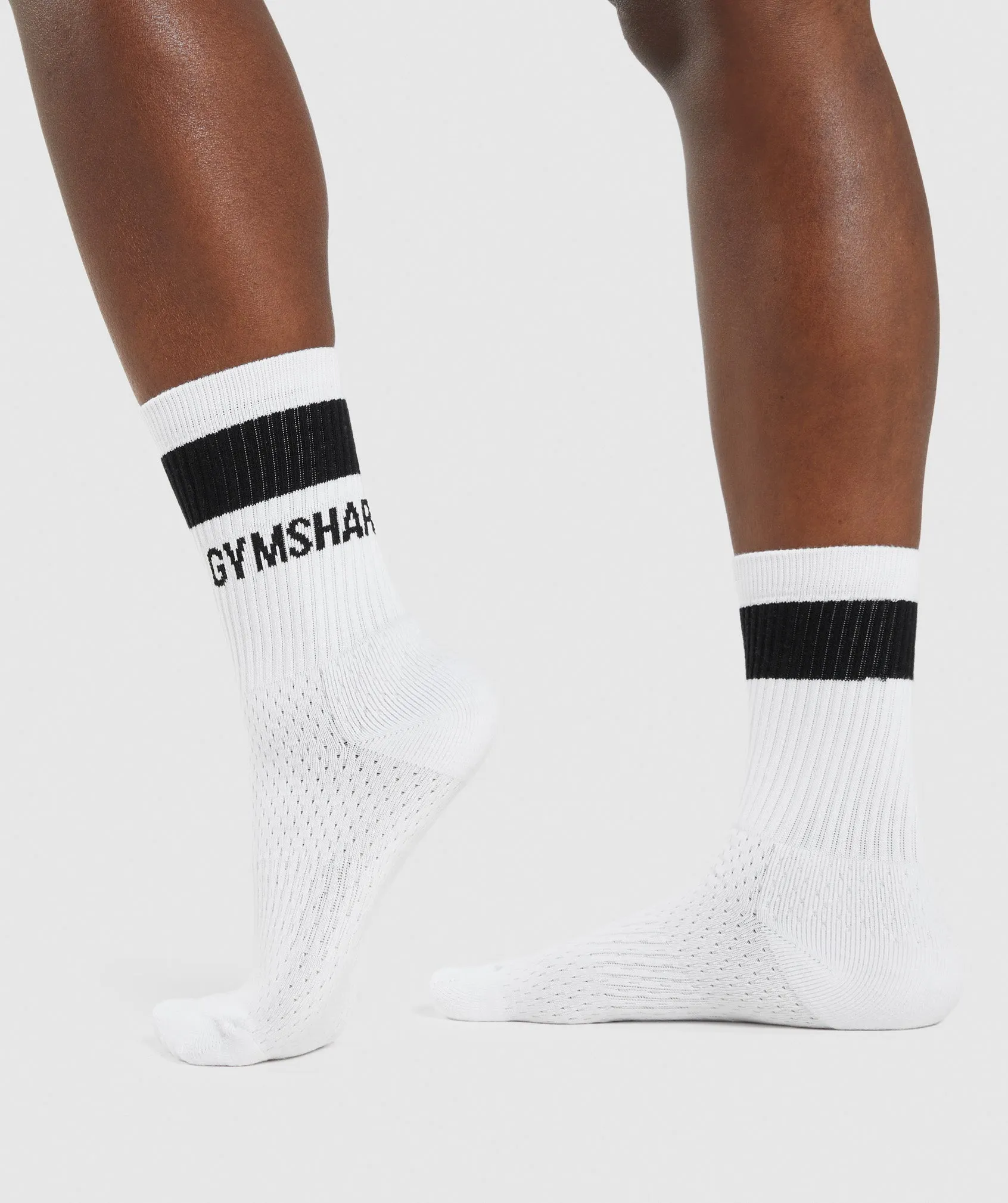 Gymshark Premium Logo Crew Socks - White