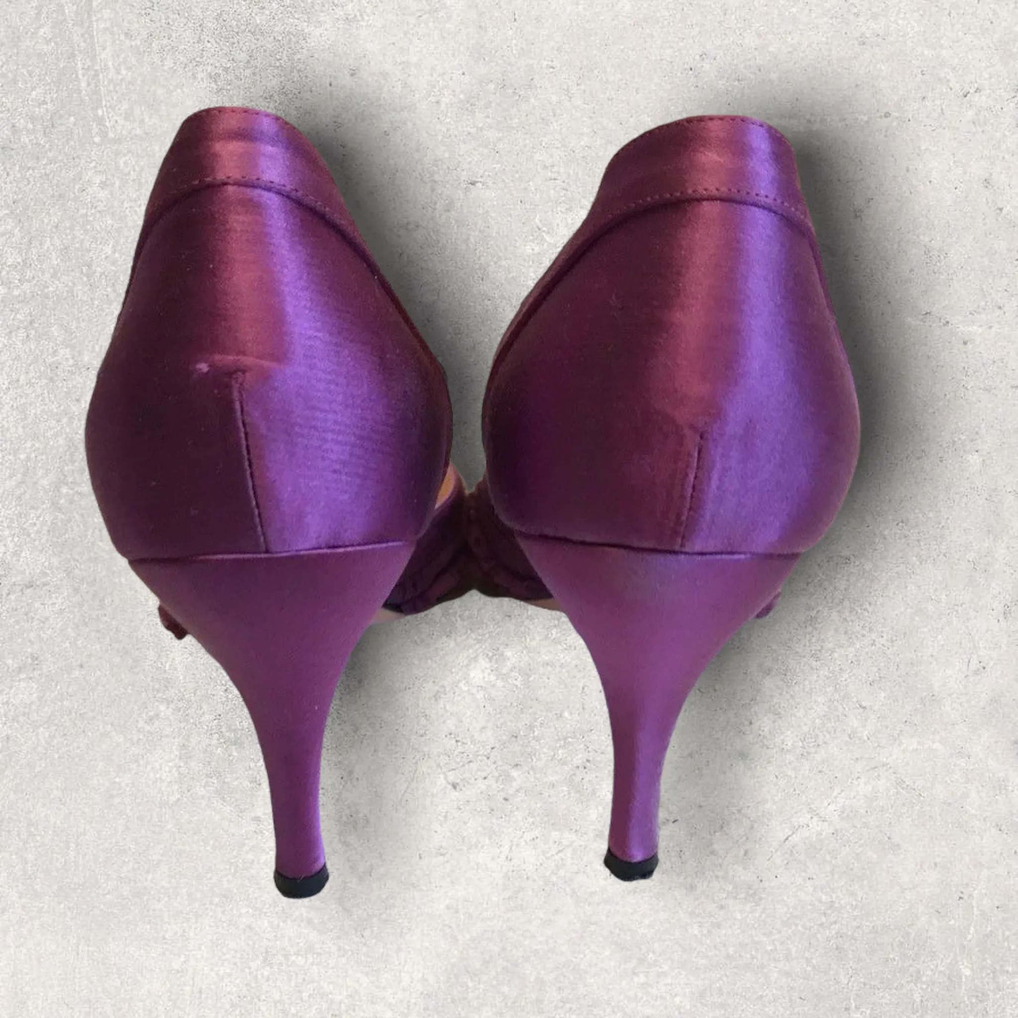 Hobbs magenta satin bow shoes UK 7 US 9.5 EU 41