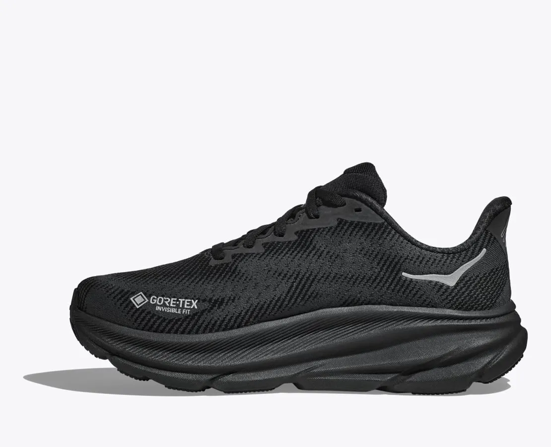 Hoka Women's Clifton 9 GORE-TEX Running Shoes Black / Black