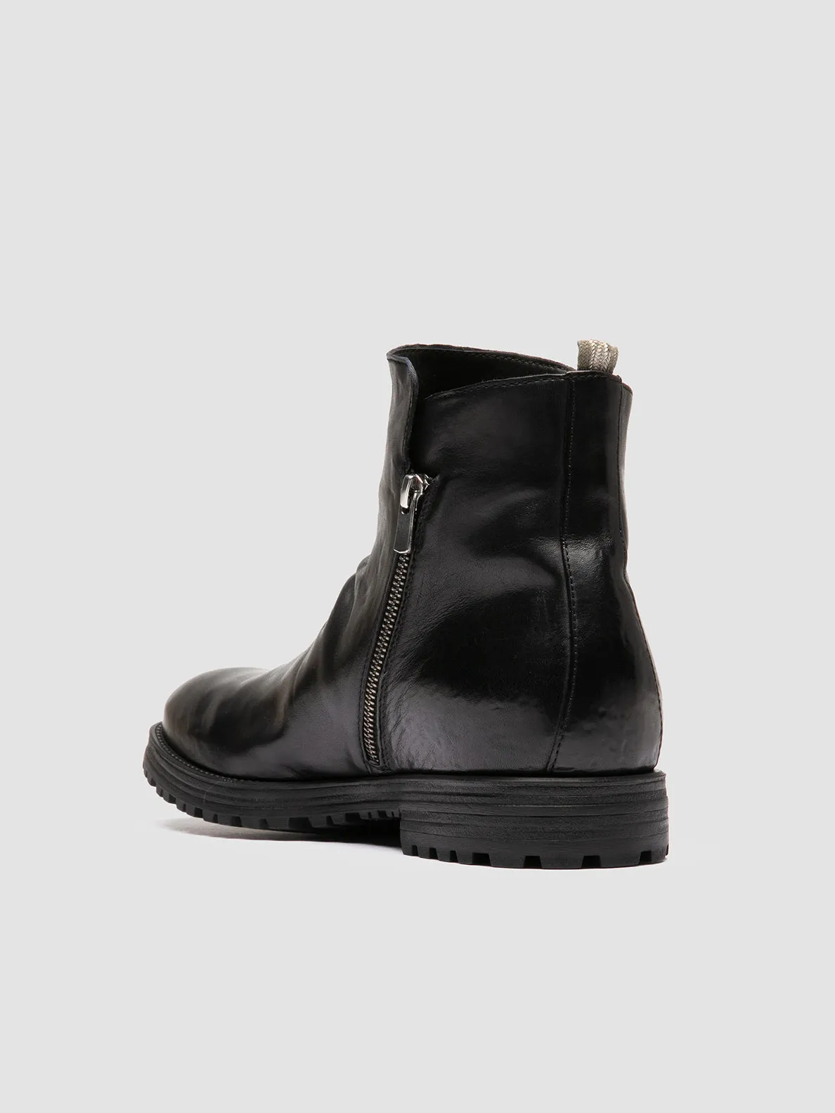 ISSEY RUBBER 009 - Black Leather Zipped Boots