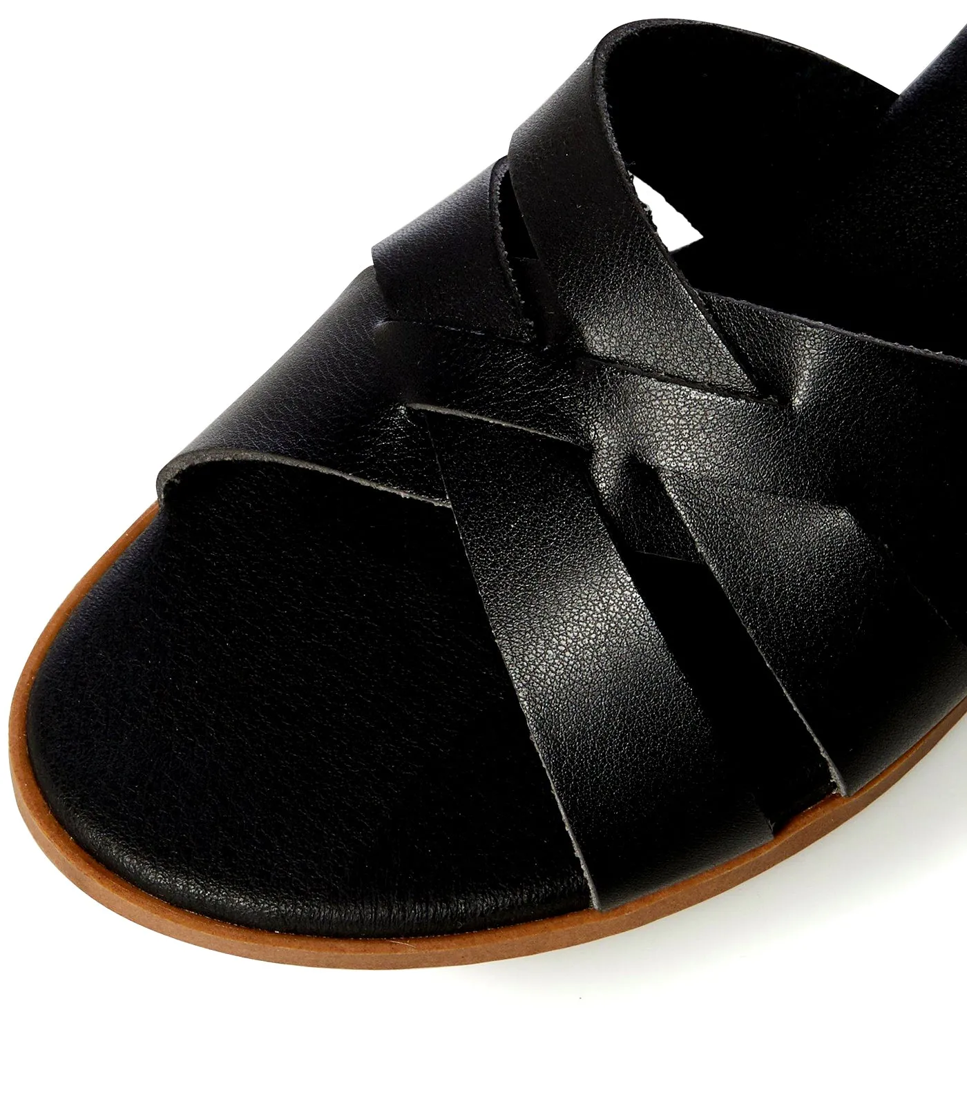 Jase Di Cross Over Strap Sandals Black