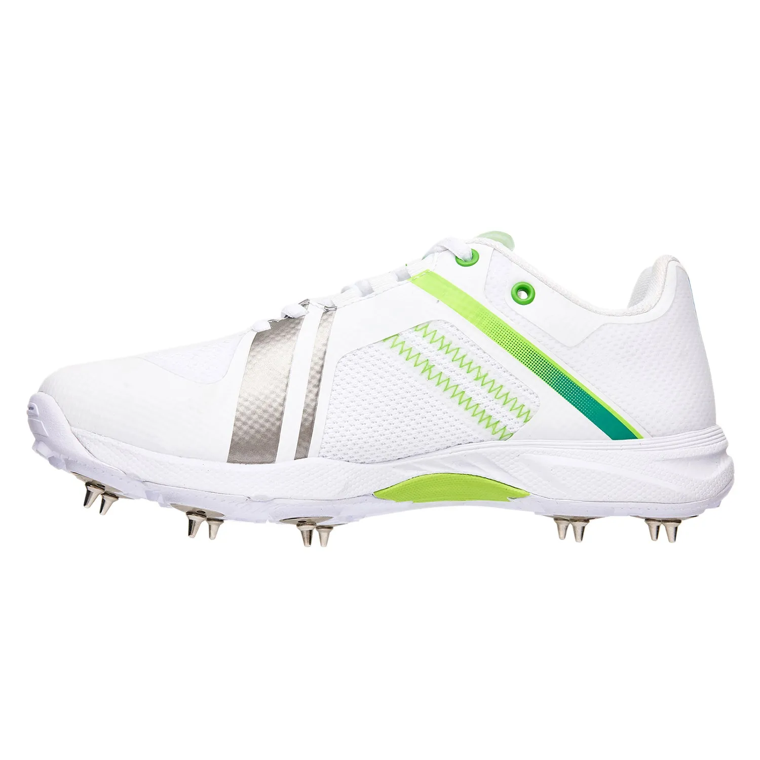 Kookaburra Pro 2.0 Spike Cricket Shoe, White/Lime